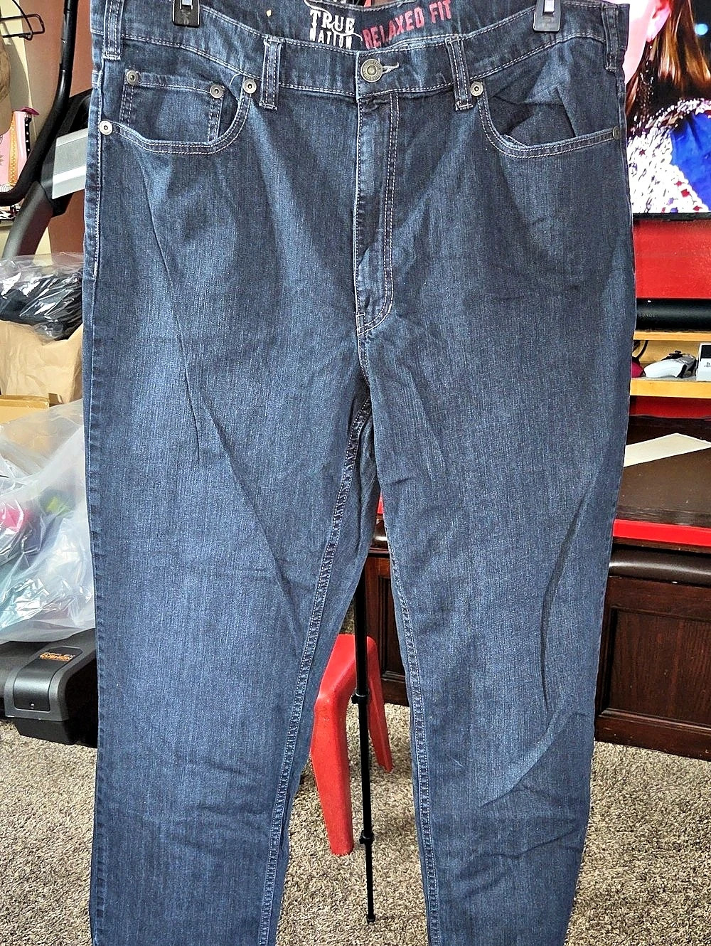 True Nation Relaxed-Fit Stretch Jeans Men's Blue Size 42×30